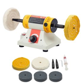Bench Buffer Polisher, 1/2HP Polishing and Buffing Machine, 0 to 8000RPM Benchtop Polisher with 2PCS 4" Cotton Wheel