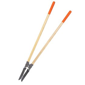 Post Hole Digger, Heavy Duty Post Hole Digger with Wood Handle, Manual Hole Digger with Scale Markings and Metal Blade