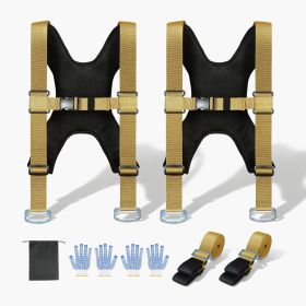 Moving Straps, Supports up to 1000 lbs, 2-Person Lifting and Moving System with 2 Harness Straps & 2 Load-bearing Straps