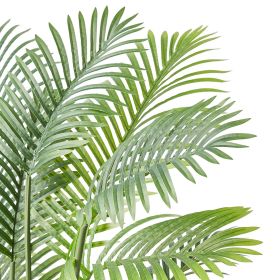 Artificial Gold Cane Palm Tree, 6.5 FT Tall Faux Plant, PE Material & Anti-Tip Tilt Protection Low-Maintenance Plant