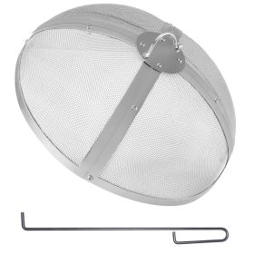 Fire Pit Spark Screen Round 20", Reinforced Heavy Duty Steel Metal Cover, Outdoor Firepit Lid