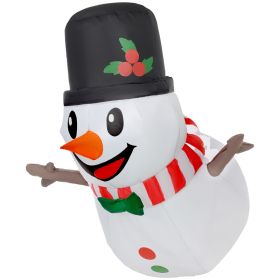 3.4 Inflatable Hanging Snowman w/ LED Lights, Blow-Up Outdoor Christmas Display for Party (Option: White-160x160x120 mm)