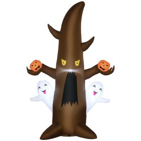 5 Halloween Inflatables Outdoor Decorations Ghost Tree with Pumpkins, Blow-Up LED Yard Decor Indoor Outdoor for Garden, Lawn, Party, Holiday (Option: Brown-160x160x160 mm)